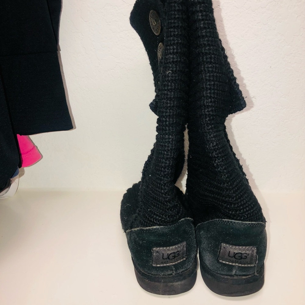 Black tall knit ugh boots